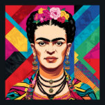 Poster Frida Kahlo Pop Art Retrato - Cores Vibrantes<br><div class="desc">Uma peça de arte colorida pretendia celebrar o incrível legado de Frida Kahlo. É um retrato de arte pop que homenageia sua criatividade, resiliência e individualidade icônica. Conhecida por seus poderosos autorretratos, ousada aceitação da cultura mexicana, e exploração destemida de identidade e dor, Frida era mais do que uma artista...</div>