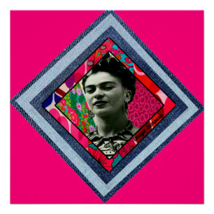 Pôster Frida Kahlo Retro Denim Diamond
