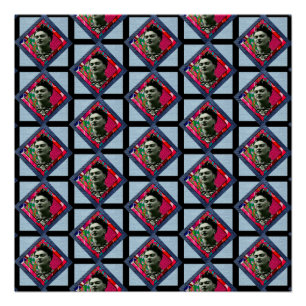Pôster Frida Kahlo Retro Pink Denim