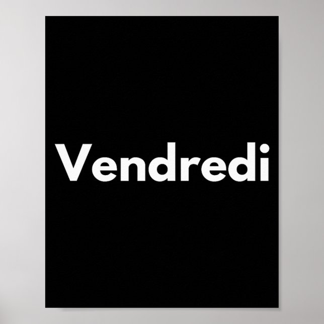 Poster Friday Days Of The Week French Language France Adu (Frente)