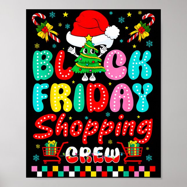 Poster Friday Shopng Crew Christmas Lights Black Shopng F (Frente)