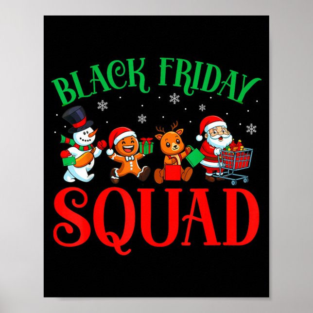 Poster Friday Shopng Squad Christmas Black Shopng Family  (Frente)
