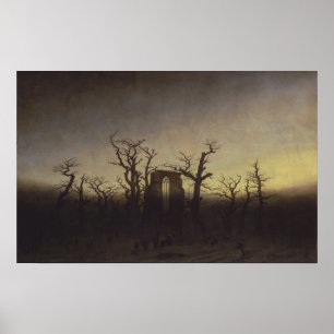 Poster Friedrich - Abadia na Floresta de Carvalhos