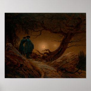 Poster Friedrich - Dois Homens Contemplando a Lua