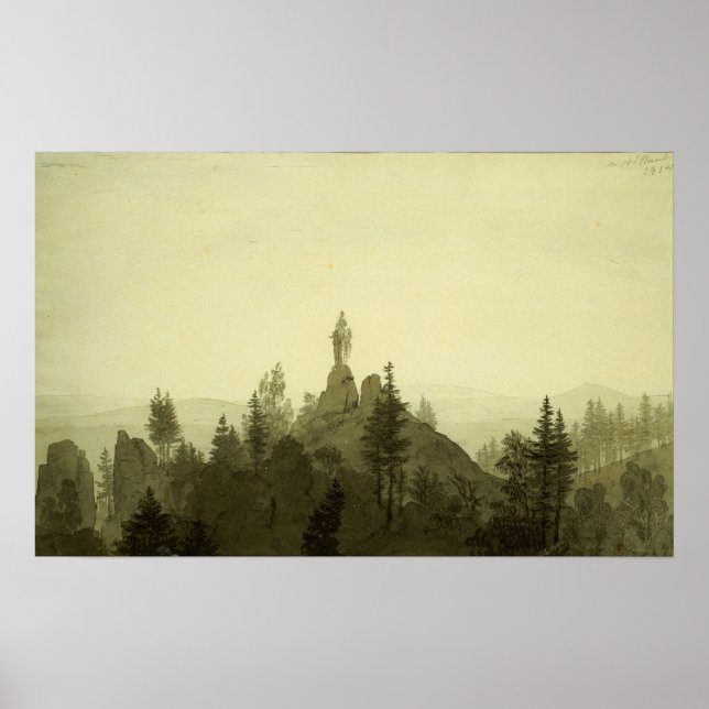 Poster Friedrich - Estátua da Madona nas Montanhas (Frente)