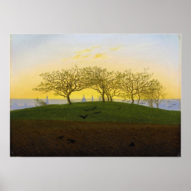 Poster Friedrich - Hill E Plowed Field Perto De Dresden (Frente)