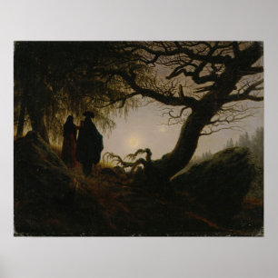 Poster Friedrich - Homem e Mulher Contemplando Lua 1824