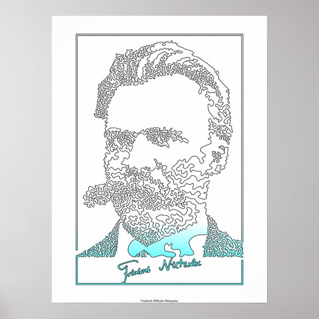 Poster Friedrich Nietzsche. Filósofo alemão [010] (Frente)