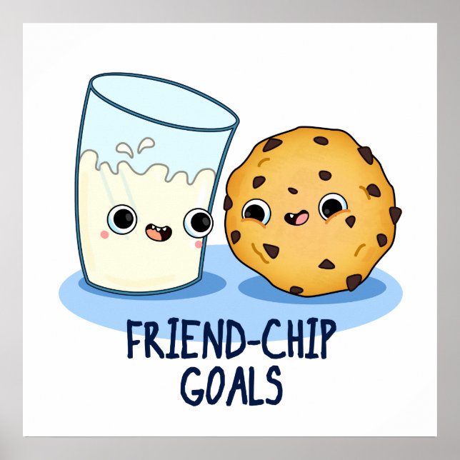 Poster Friend Chip Mete Cookies Engraçados No Leite (Frente)