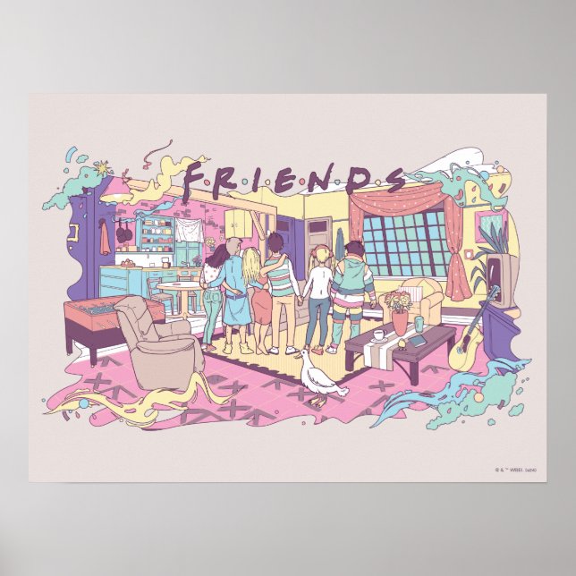 Poster FRIENDS™ | Apartamento Cartoon (Frente)