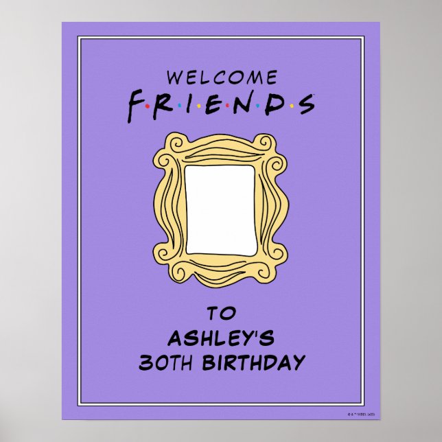 Poster FRIENDS™ | Birthday Party Welcome Sign (Frente)