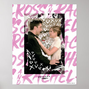 Poster FRIENDS™ Ross E Rachel Desenharam Corações