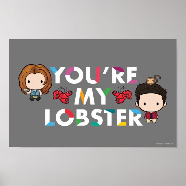 Poster FRIENDS™ | Ross & Rachel  Lagosta Chibi (Frente)