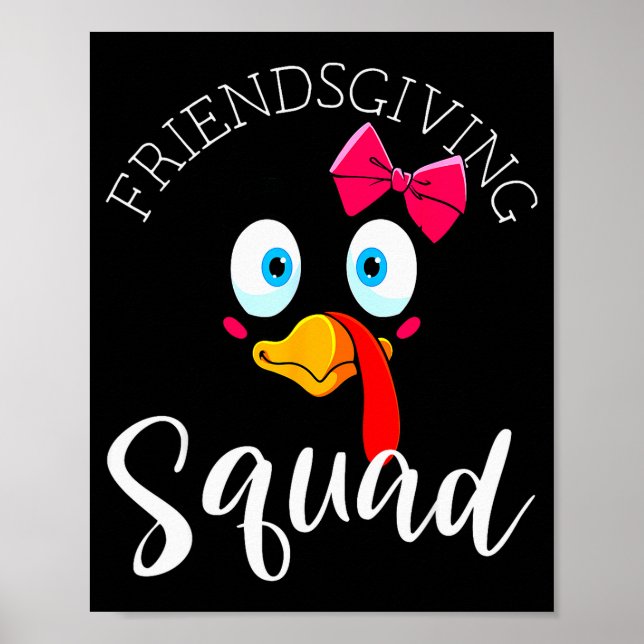 Poster Friendsgiving Squad Happy Thanksgiving Turkey Day  (Frente)