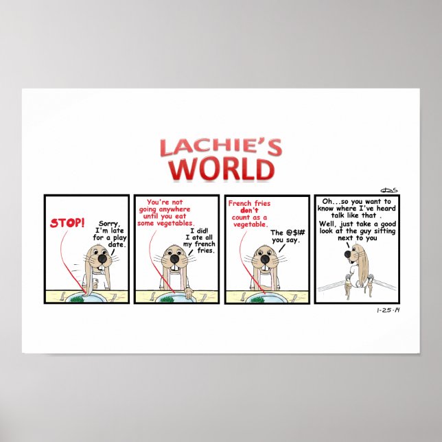 Poster Fries franceses vs Vegetais (Frente)