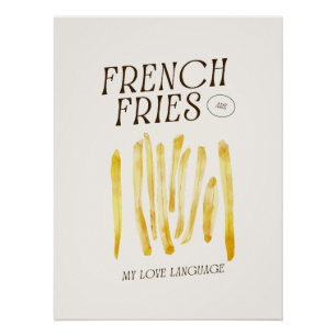 Pôster Fries São Minha Língua De Amor, Poster Engraçado
