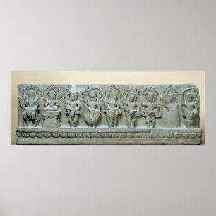 Pôster Frieze representando nove divinidades
