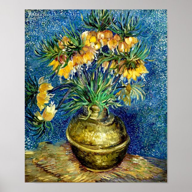Poster Frigoríficas Imperiais em Cobre Vase- Van Gogh Art (Frente)
