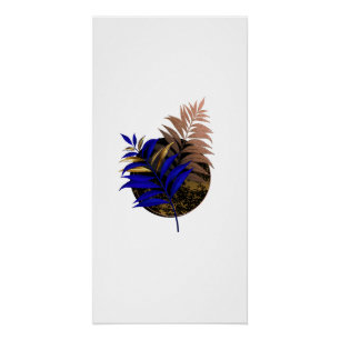 Pôster Frio azul no círculo preto