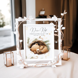 Poster Frio Fora do Urso da Madeira Chá de fraldas de inv