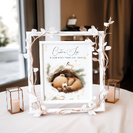 Poster Frio Fora do Urso da Madeira Chá de fraldas de inv