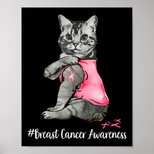 Poster Frio Rosa De Gato Engraçado Em Outubro Vestimos A 