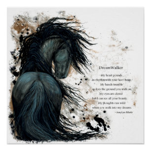 Pôster Frísia DreamWalker Horse Poem Poster por Bihrle