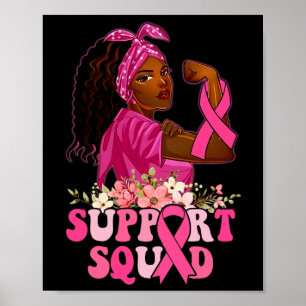 Poster Friso Forte Mulheres Suportam Cancer de Mama Esqua