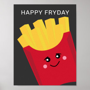 Poster Fritas Francesas Cute Kawaii - Feliz Fragmento