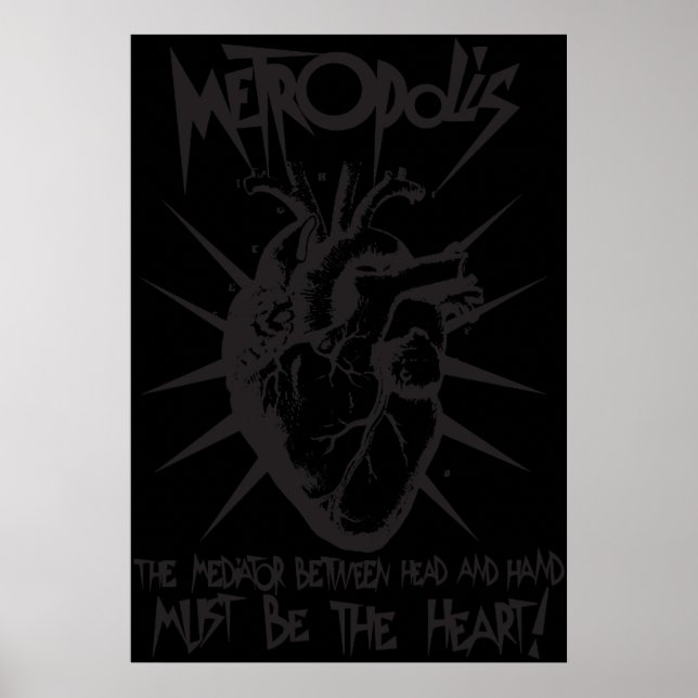 Poster Fritz Langs Metropolis O Mediador Entre Mãos (Frente)