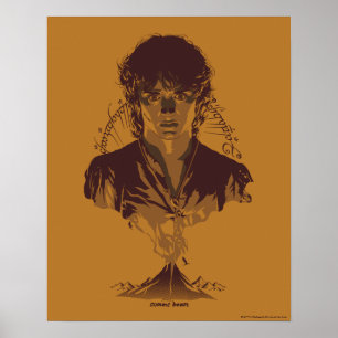 Poster FRODO™ MOUNT DOOM™ Inscrição Tengwar Gráfica