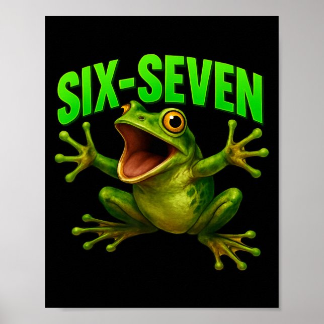 Poster Frog 67 Meme Six Seven Funny Gen Alpha  (Frente)