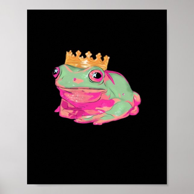 Poster Frog King Funky Meme Classic Style (Frente)