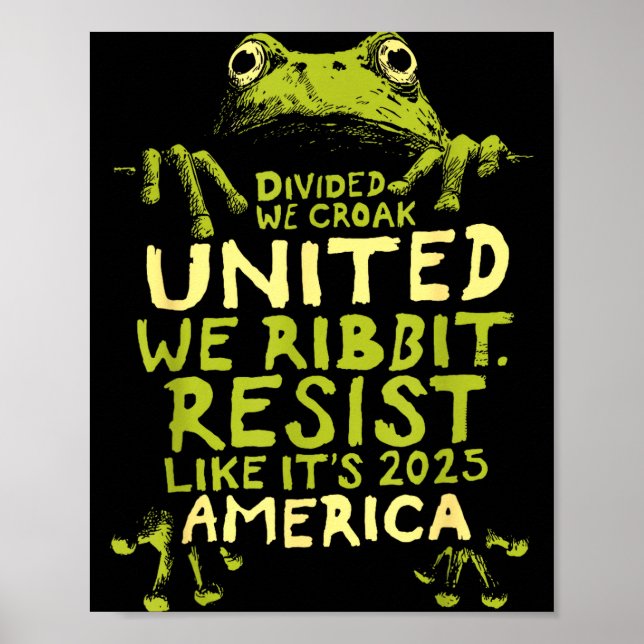 Poster Frog Resist Cute Funny  (Frente)