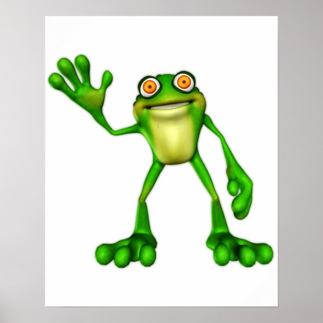 Pôster Froggie, o Sapo de Ondas de Cartoon (Frente)
