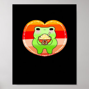 Poster Froggy Aproveitando Pumpkin Spice Latte Fall Seaso