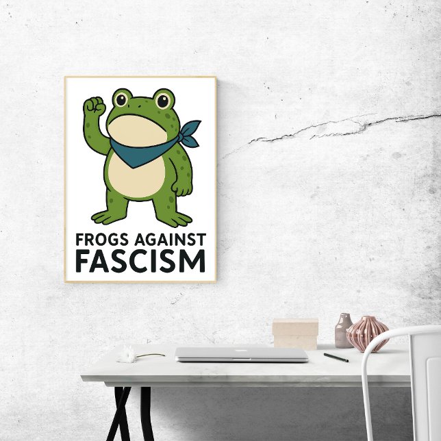Poster Frogs Against Fascism Portland Frog Protest (Criador carregado)