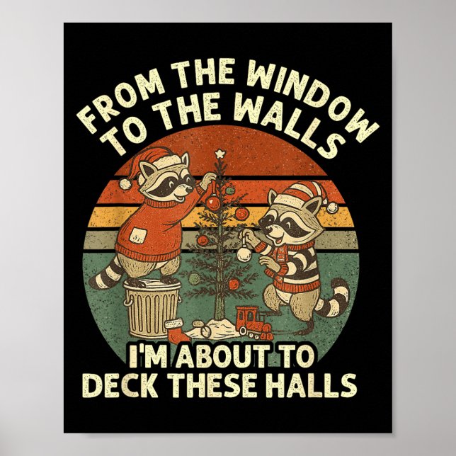 Poster From The Windows To The Walls Funny Retro Raccoon  (Frente)