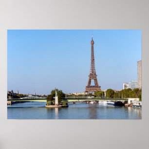 Poster Front de Seine e Eiffel tower - Paris, França