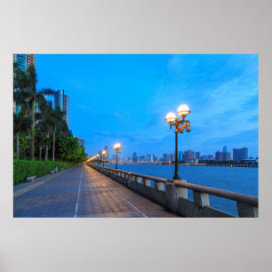 Poster Fronteira de água da cidade de Guangzhou