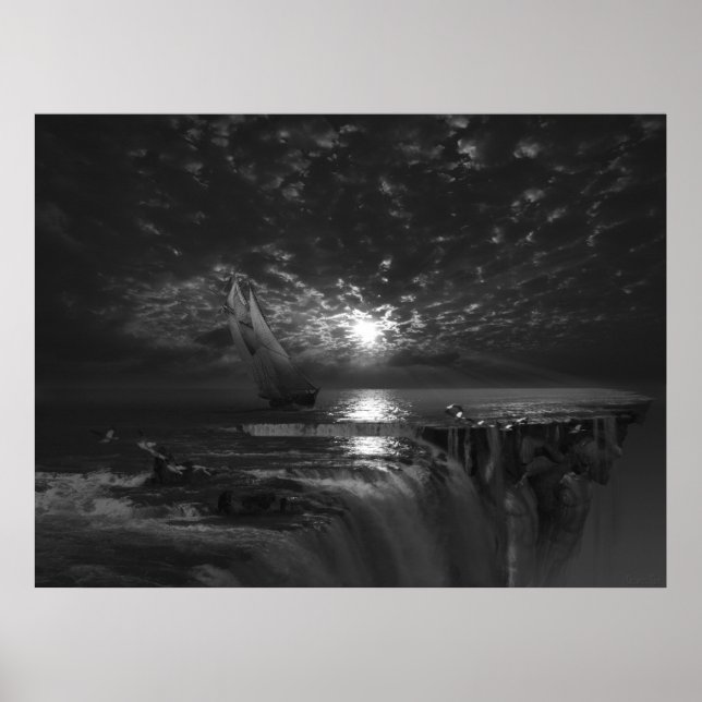 Poster Fronteira Final Voyager, arte surreal (Frente)