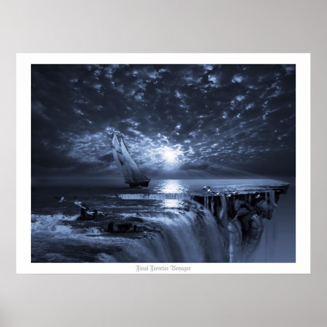 Pôster Fronteira Final Voyager. Sociedade da Terra Plana (Frente)