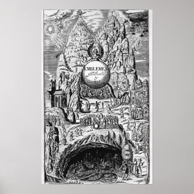 Poster Frontispício aos "Emblemas" de George Wither, 1635 (Frente)