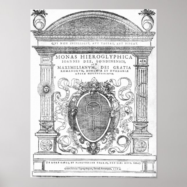 Poster Frontispício de "Monas Hieroglyphica" (Frente)