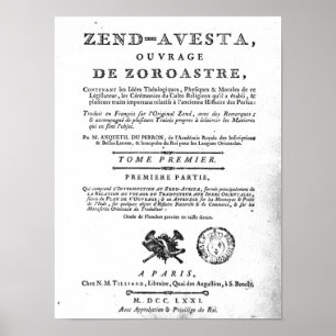 Poster Frontispiece de uma edição 'de Zend