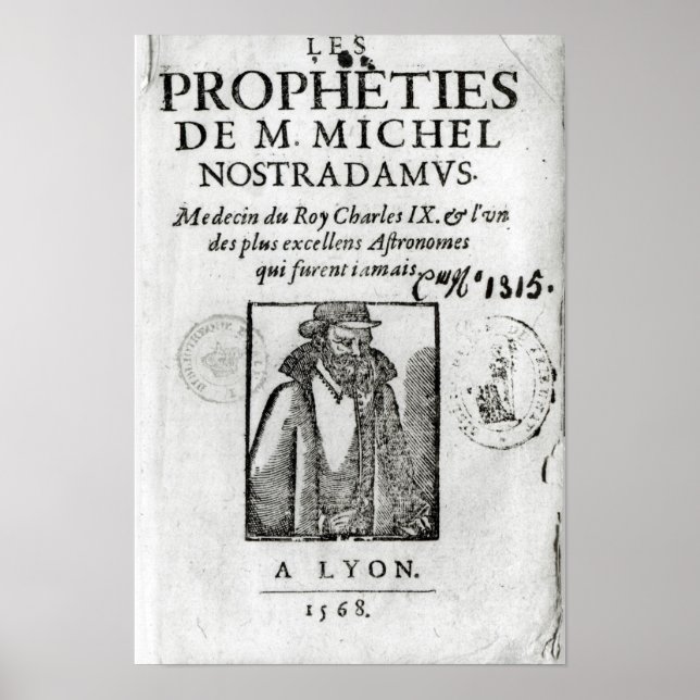 Pôster Frontispiece para "Les Propheties de M. Michel (Frente)
