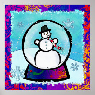 Poster Frost Man Snow Globe Art