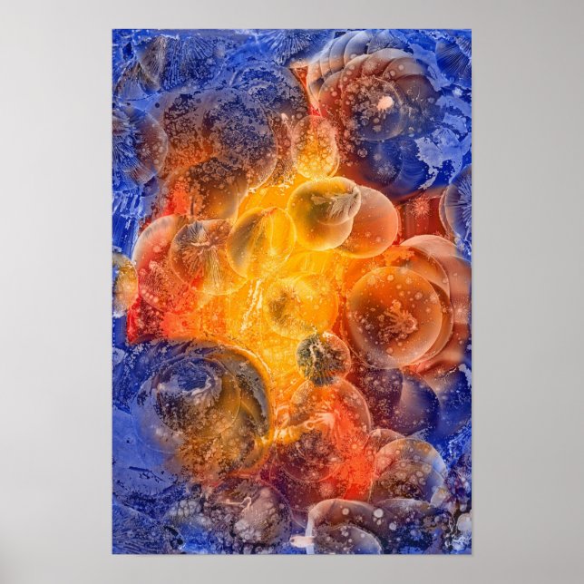 Poster Frosted Planets Award-Winning Hand Painted Artwork (Frente)