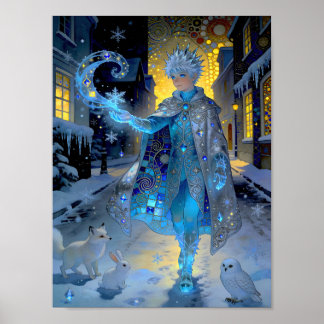 Poster Frostmaker of a Moonlit Street – A Winter Portrait