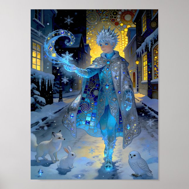 Poster Frostmaker of a Moonlit Street – A Winter Portrait (Frente)
